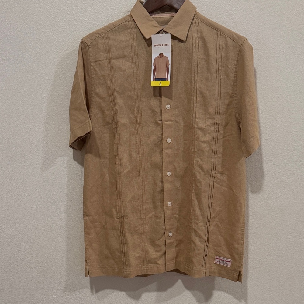 Scotch & Soda Men's Tan Button Down Shirt